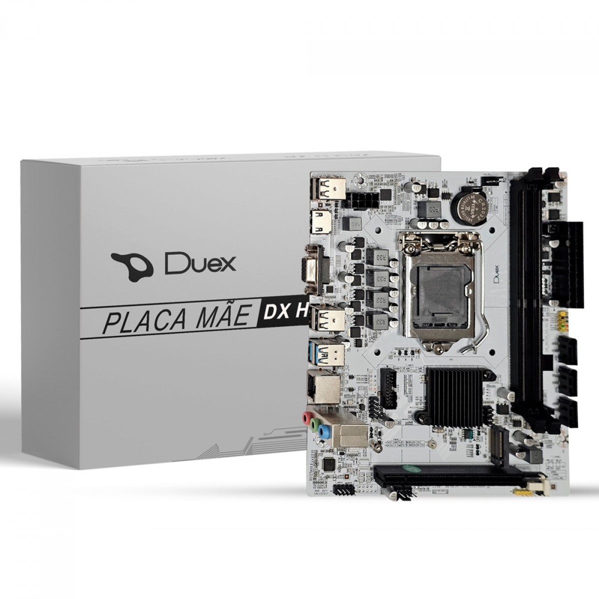 Placa Mãe Duex DX H110ZG M2, White, Chipset H110, Intel LGA 1151, MATX, DDR4