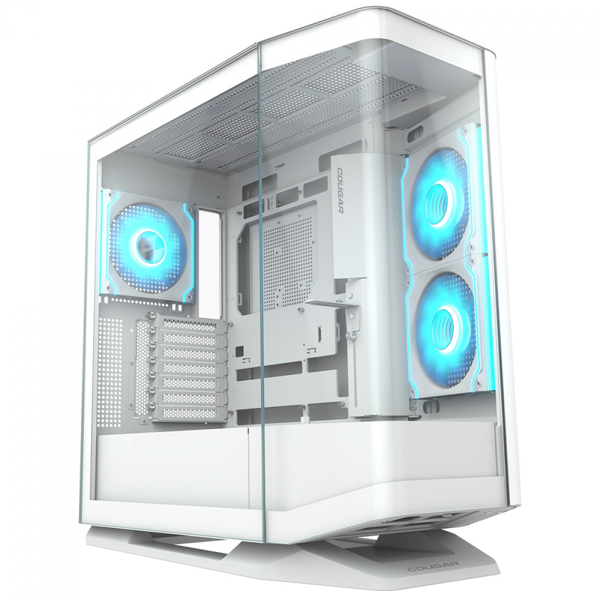Gabinete Gamer Cougar FV270 White RGB, Mid Tower, Vidro Temperado, EATX, Com 4 Fans, Branco, 3858M60.0006