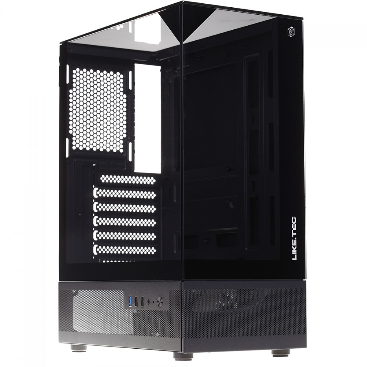 Gabinete Gamer Liketec Kingdom Dark, Mid Tower, Vidro Temperado, ATX, Sem Fonte, Sem Fans, Preto