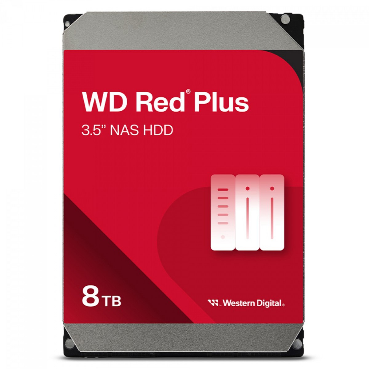 HD WD Red Plus, 8TB, SATA, 5640RPM, 256MB, NAS, 3.5, Para Servidor, WD80EFPX