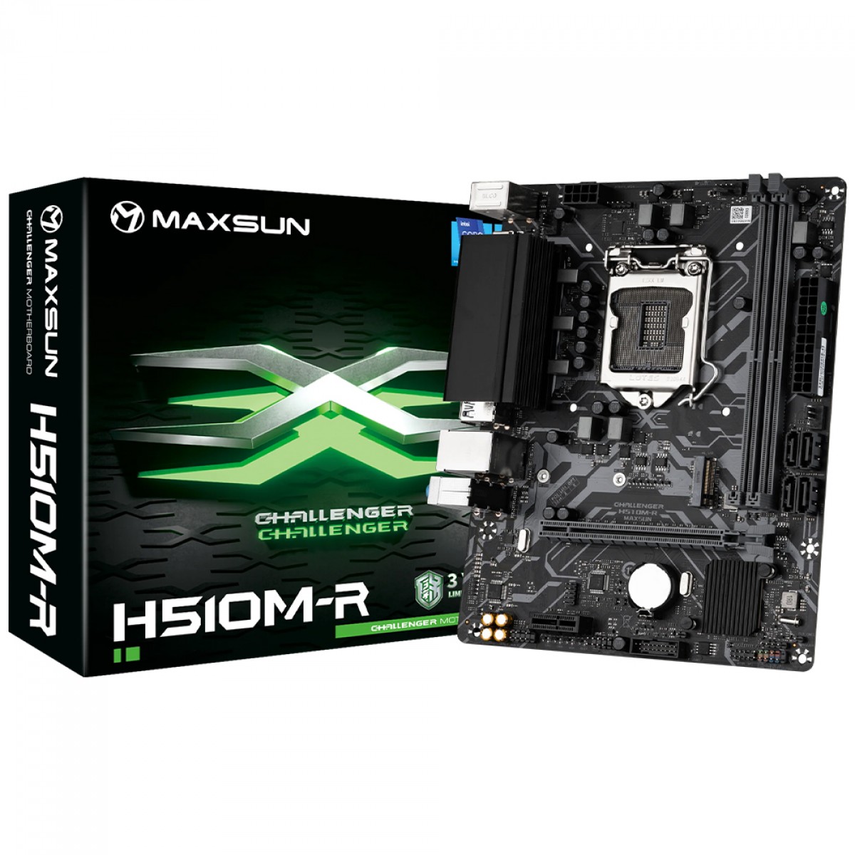 Placa Mãe Maxsun Challenger H510M-R, Chipset H510, Intel LGA 1200, mATX, DDR4