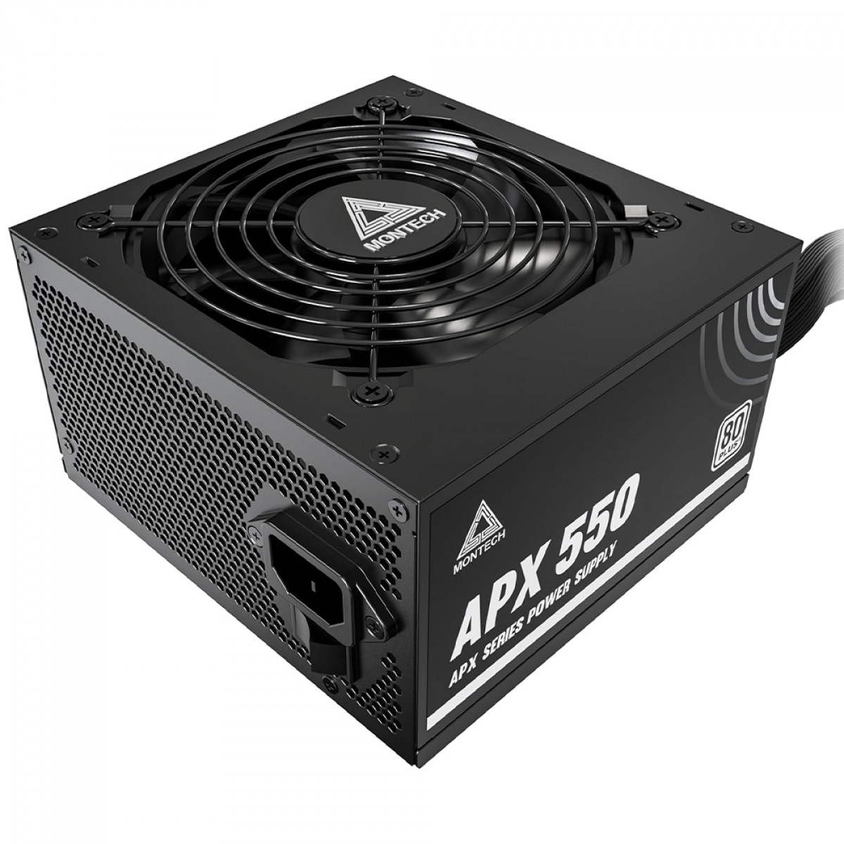 Fonte Montech APX550, 550W, 80 Plus White, PFC Ativo, Preto