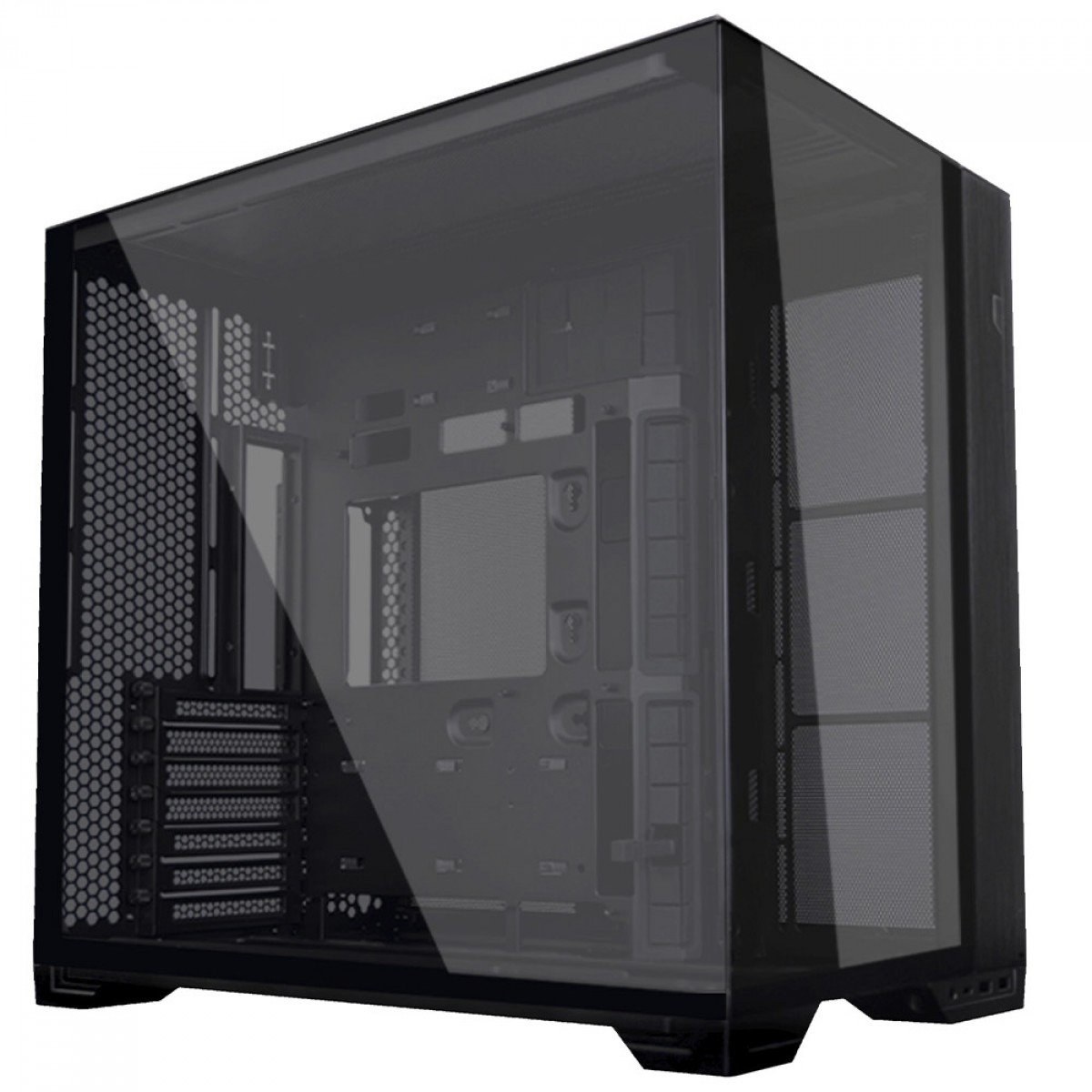 Gabinete Gamer Lian Li 011 Vision Compact, Mid Tower, Vidro Temperado, E-ATX, Sem Fonte, Sem Fan, Black, O11VPX-M BLACK