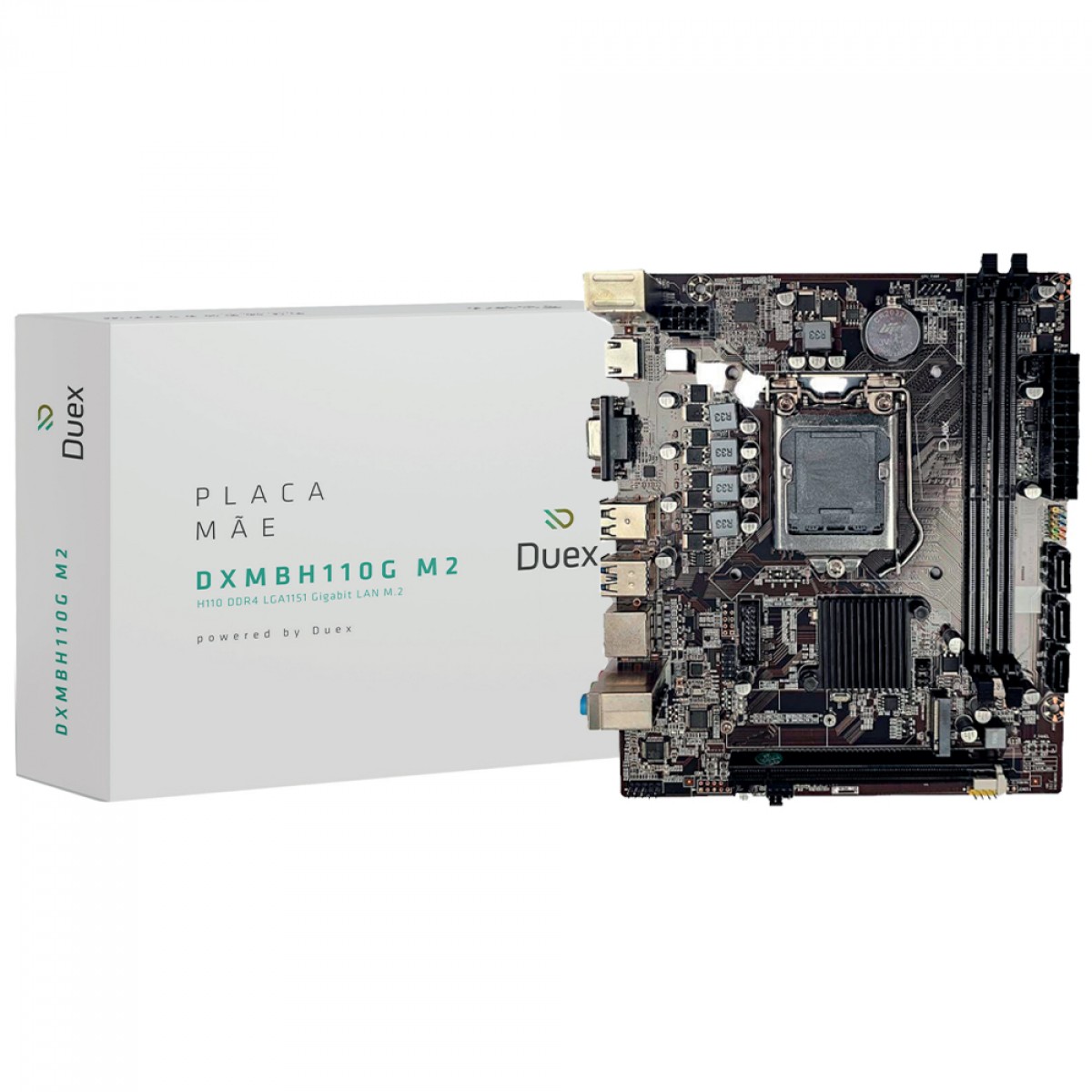 Placa Mãe Duex DXMBH110G, Chipset H110, White, Intel LGA 1151, MATX, DDR4