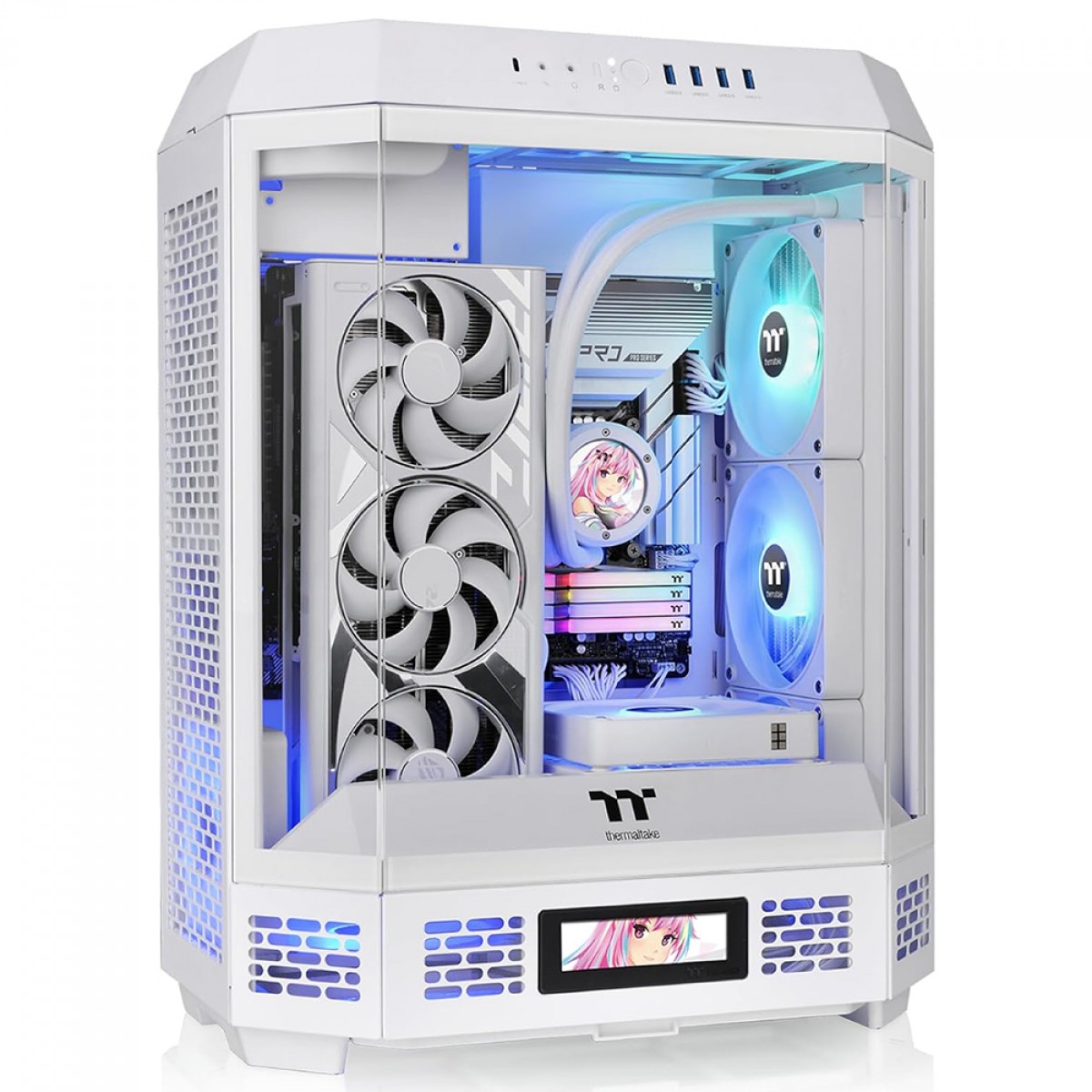 Gabinete Gamer Thermaltake The Tower 600 Snow, Mid Tower, Vidro Temperado, ATX, Sem Fonte, Com 2 Fans, Branco, CA-1Z1-00M6WN-00