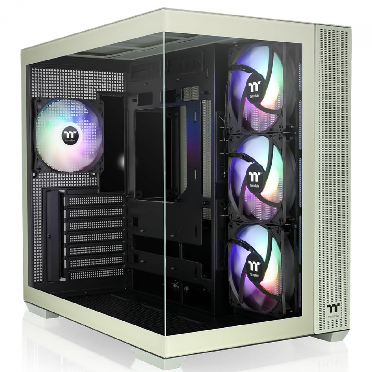 Gabinete Gamer Thermaltake View 380 TG Matcha Green, ARGB, Mid Tower, Vidro Temperado, ATX, Sem Fonte, Com 4 Fans, Verde, CA-1Z2-00MEWN-00