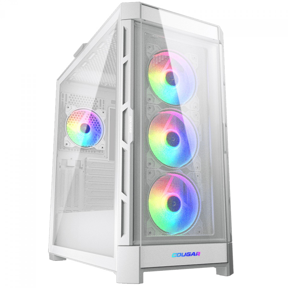 Gabinete Gamer Cougar Duoface PRO RGB, Mid Tower, Vidro Temperado, E-ATX, White, Sem Fonte, Com 4 Fans, 385AD10.0002