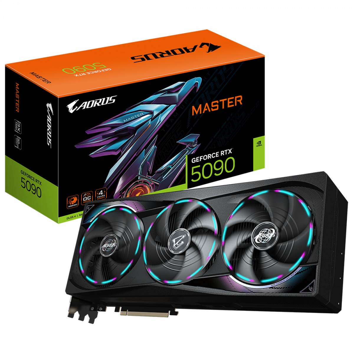 Placa de Vídeo Gigabyte NVIDIA GeForce RTX 5090 Aorus Master, 32GB, GDDR7, DLSS, Ray Tracing, GV-N5090AORUS M-32GD