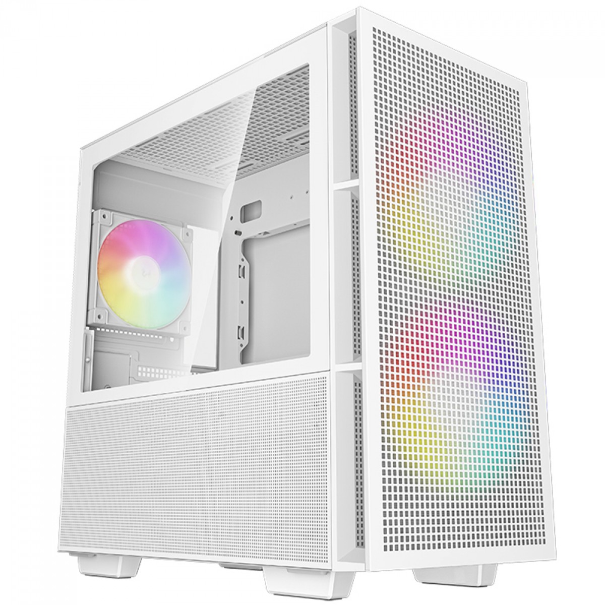 Gabinete Gamer DeepCool CH360 WH, ARGB, Mid Tower, Vidro Temperado, M-ATX, Sem Fonte, Com 3 Fans, Branco, R-CH360-WHAPE3-G-1