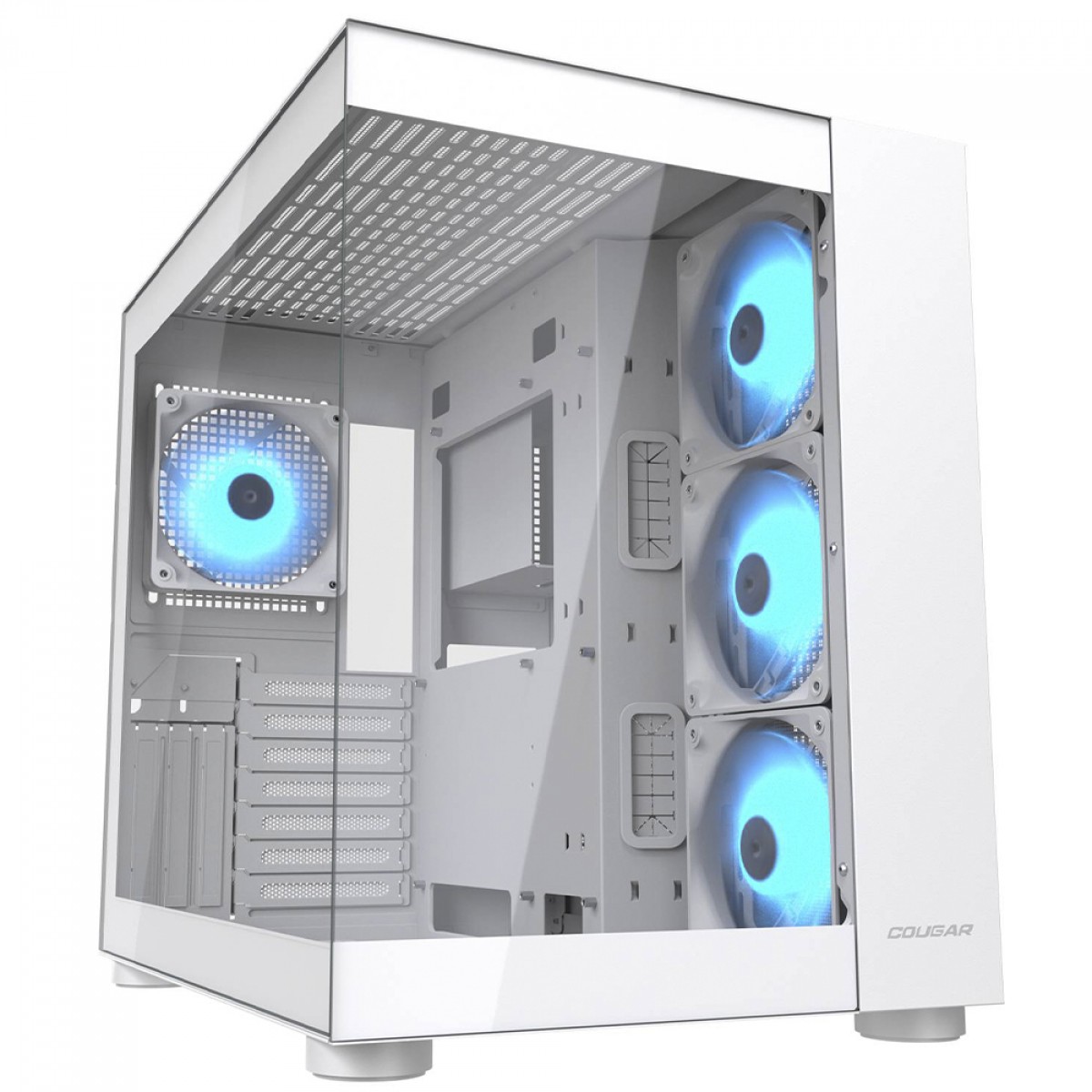 Gabinete Gamer Cougar FV150 RGB  White, Mid Tower, Vidro Temperado, ATX, Com 4 Fans, Branco, 385KA10.0002