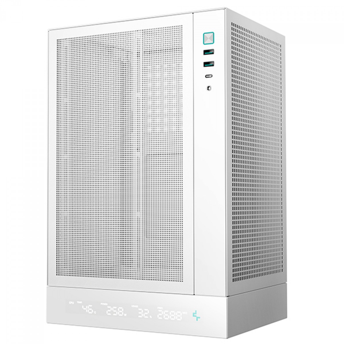 Gabinete Gamer DeepCool CH170 Digital WH, Mini Tower, Mini-ITX, Sem Fonte, Sem Fans, Branco, R-CH170-WHNPI0D-G-1