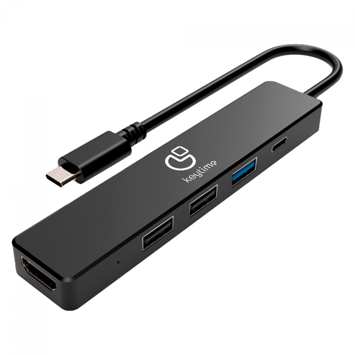 Hub Adaptador 5 em 1 Keytime LinkPoint, Tipo-C para HDMI+USB 2.0+USB 3.2+USB Tipo-C, KYT00035