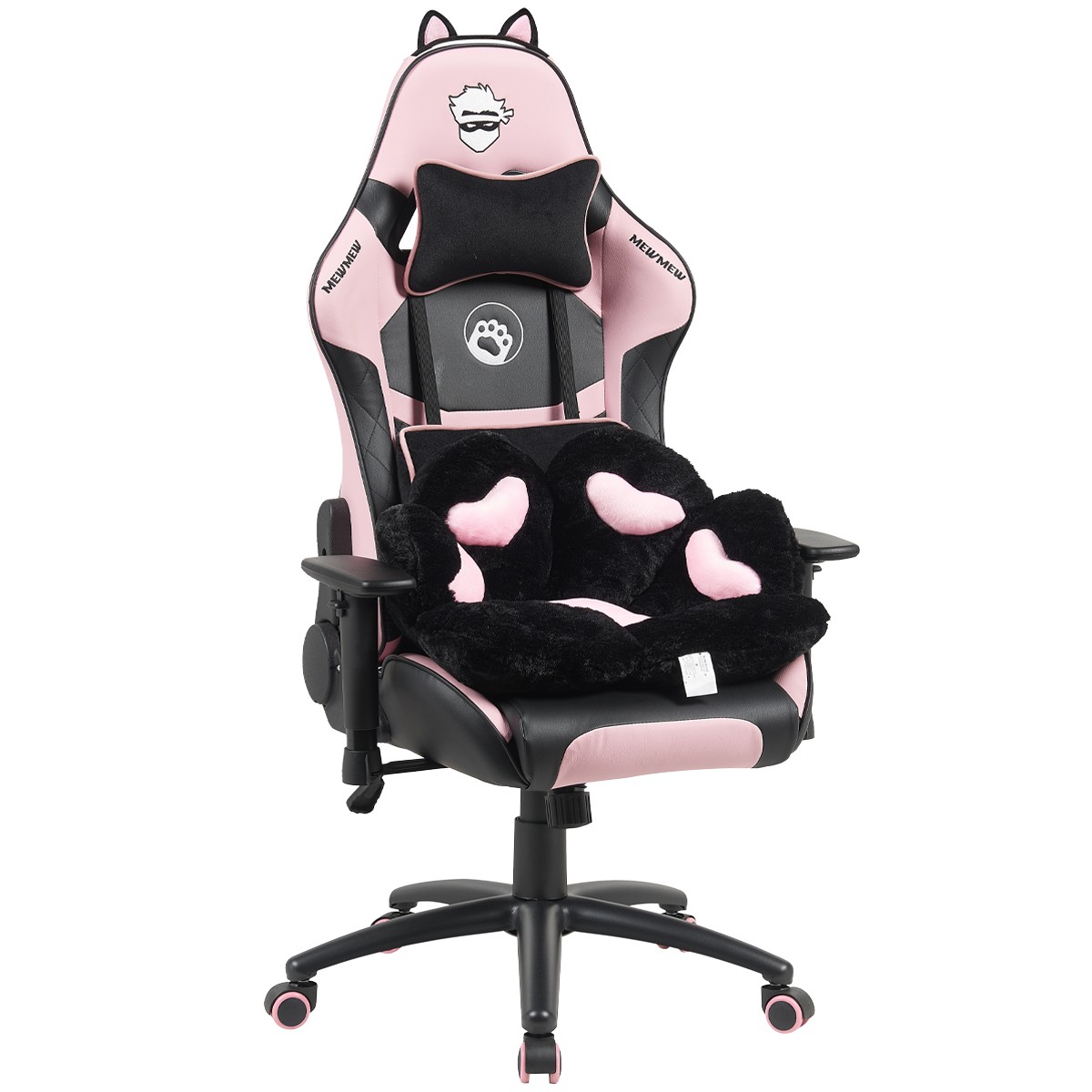 Cadeira Gamer Ninja MewMew Pro Edition, Reclinável, 3D, Preta e Rosa, GN-CH-MPR3DBPL