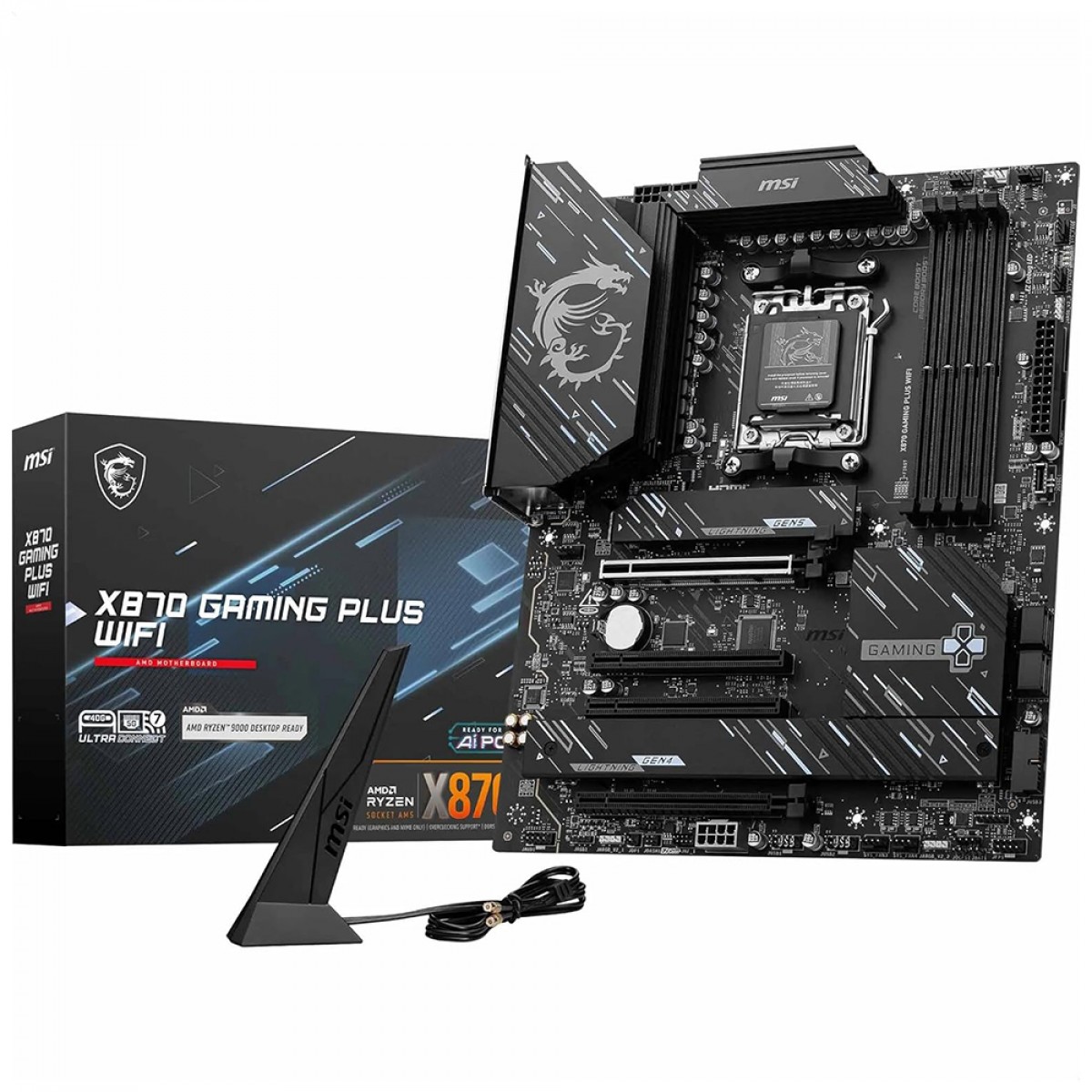Placa Mãe MSI X870 Gaming PLUS WIFI, Chipset X870, AMD AM5, ATX, DDR5