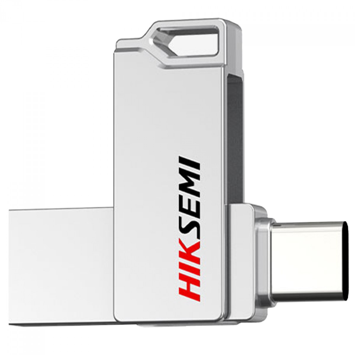 Pendrive Hiksemi Sync, 128GB, USB 3.2 + USB-C, Cinza, HS-USB-E327C 128G U3 SILVER