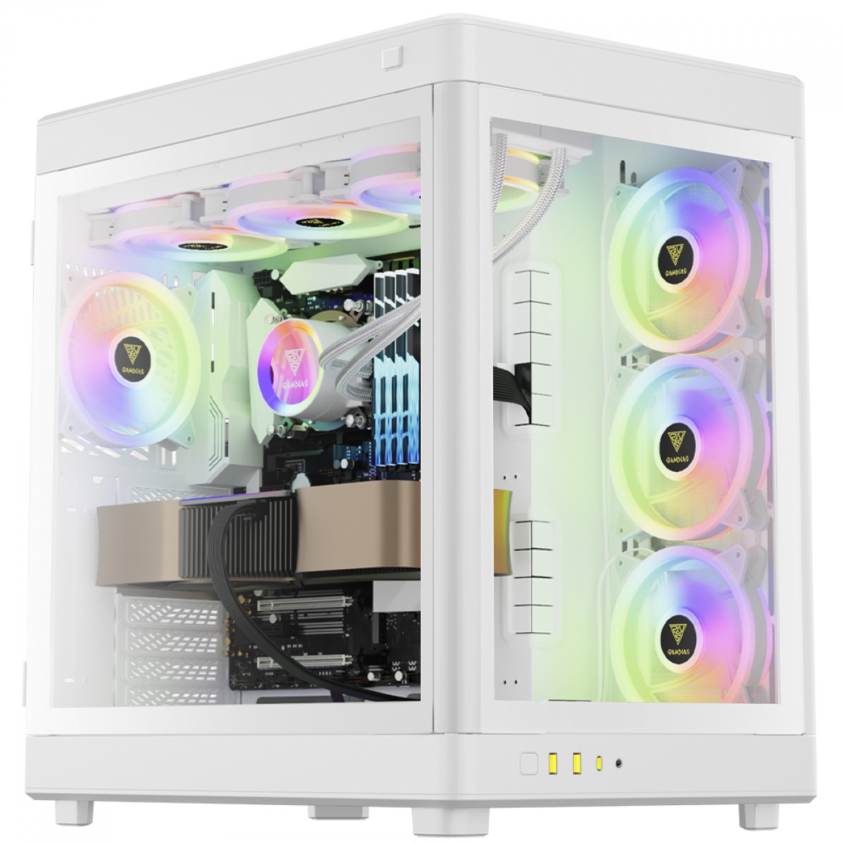 Gabinete Gamer Gamdias NESO P1 WW, Full Tower, Vidro Temperado, ATX, Sem Fonte, Sem Fan, Branco