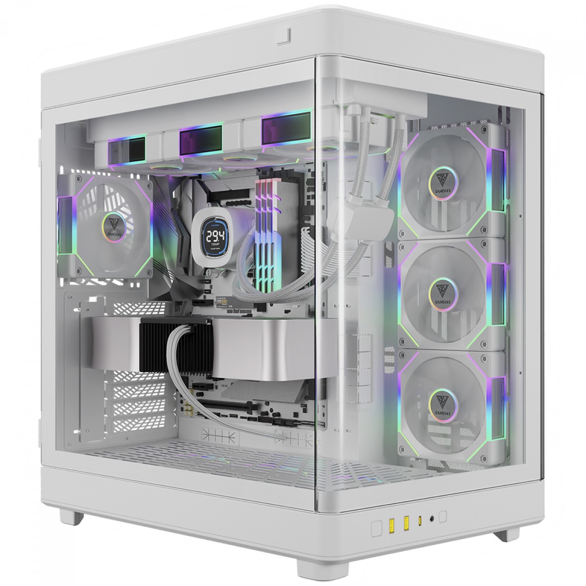Gabinete Gamer Gamdias NESO P1 Pro WW, Full Tower, Vidro Temperado, E-ATX, Sem Fonte, Com 3 Fans, Branco