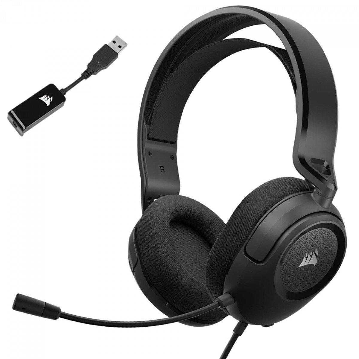 Headset Gamer Corsair HS35 V2, USB/3.5mm, Drivers de 50mm, Carbono, CA-9011386-NA