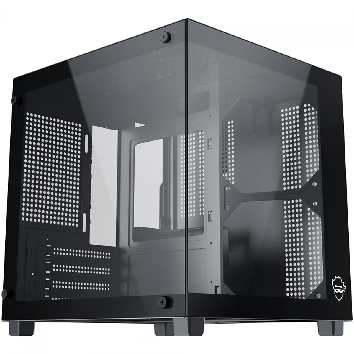 Gabinete Gamer Ninja Sato, Mini Tower, Vidro Temperado, M-ATX, Sem Fonte, Sem Fans, Preto, GN-CS-STMABSF