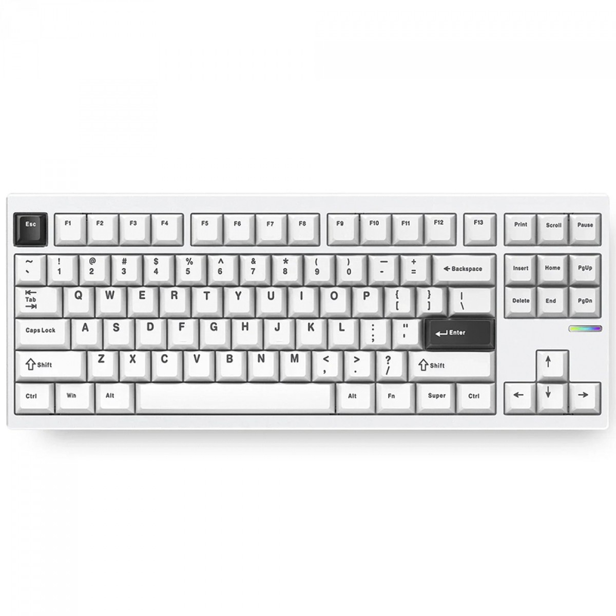 Teclado Mecânico Gamer MCHOSE GX87 Ultra, Wireless, Bluetooth, RGB, Switch Vintage White, ANSI, TKL, Branco, GX87-A5