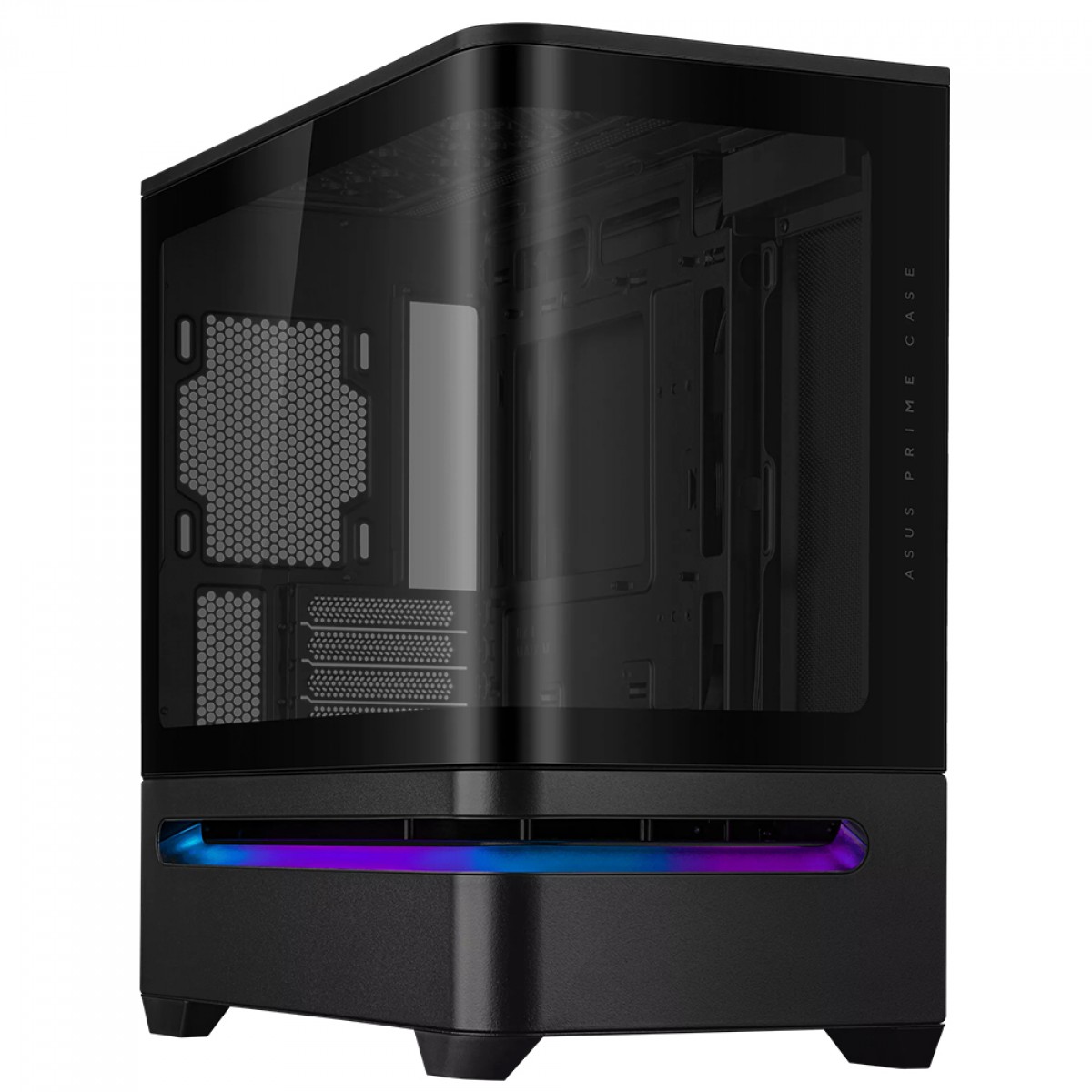Gabinete Asus Prime AP202, ARGB, Mid Tower, Vidro Temperado, MATX, Sem Fonte, Sem Fan, Preto, 90DC00P0-B00000