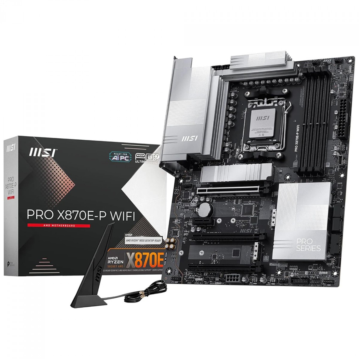 Placa Mãe MSI PRO X870E-P WiFi, Chipset X870E, AMD AM5, ATX, DDR5