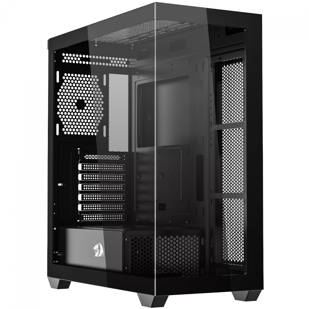 Gabinete Gamer Redragon Deflect, Mid Tower, Vidro Temperado, ATX, Sem Fonte, Sem Fan, Preto, CA-609B