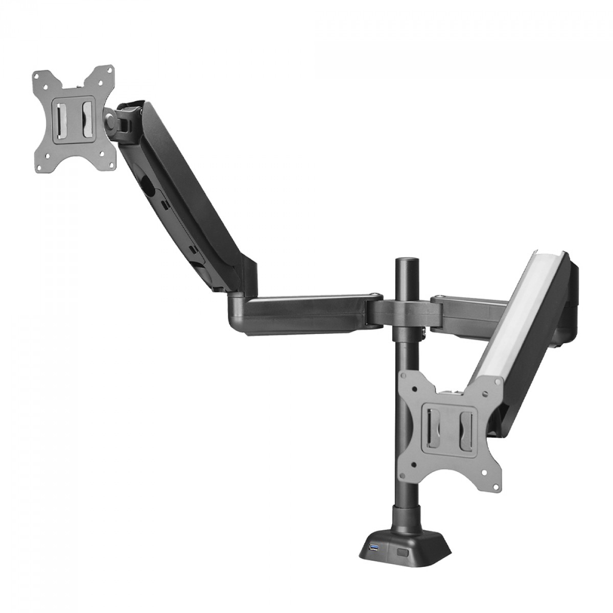 Suporte de Mesa Pix, Articulado, Com Pistão, Para 2 Monitores de 10 Até 35 Pol, Preto, PX-F180M